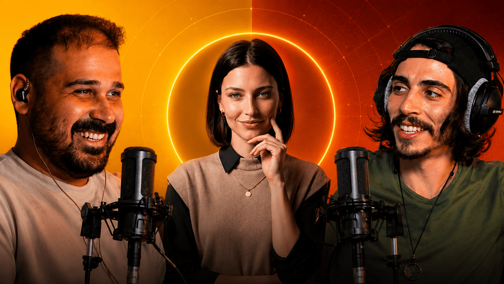 Cyril Nima and Amer Mokhallati recording a podcast